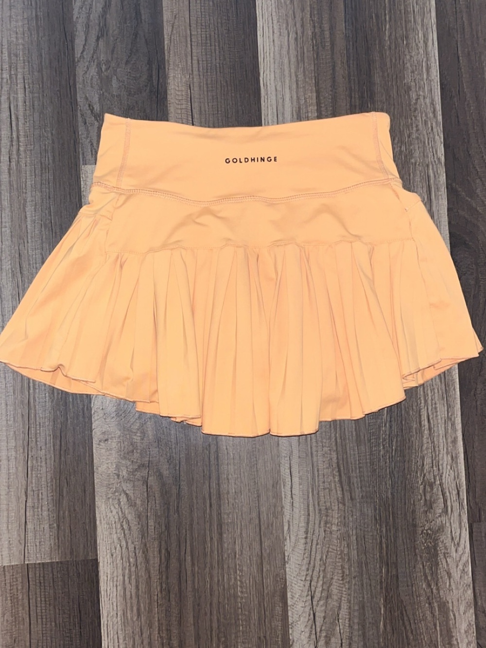 Goldhinge orange pleated skirt with shorts women’s size small boutique summer